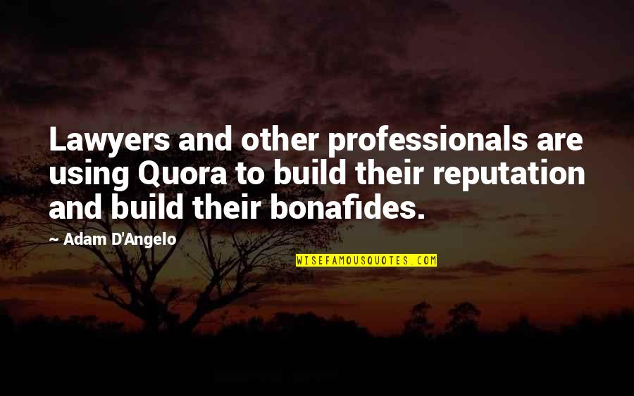 Professionals Quotes By Adam D'Angelo: Lawyers and other professionals are using Quora to
