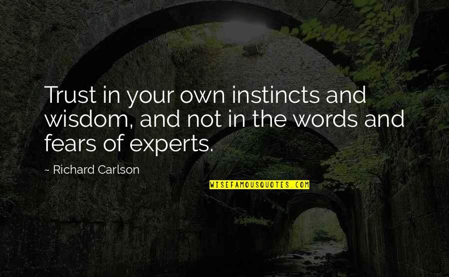 Professionnelle Ecole Quotes By Richard Carlson: Trust in your own instincts and wisdom, and