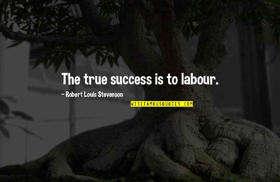 Professora Borrachinha Quotes By Robert Louis Stevenson: The true success is to labour. Professora Borrachinha Quotes By Robert Louis Stevenson: The true success is to labour.