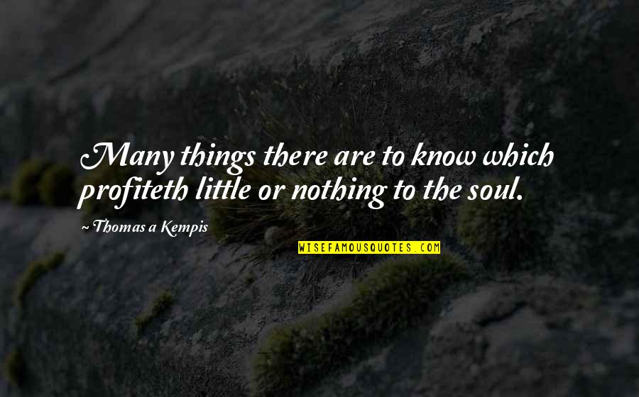 Profiteth Quotes By Thomas A Kempis: Many things there are to know which profiteth