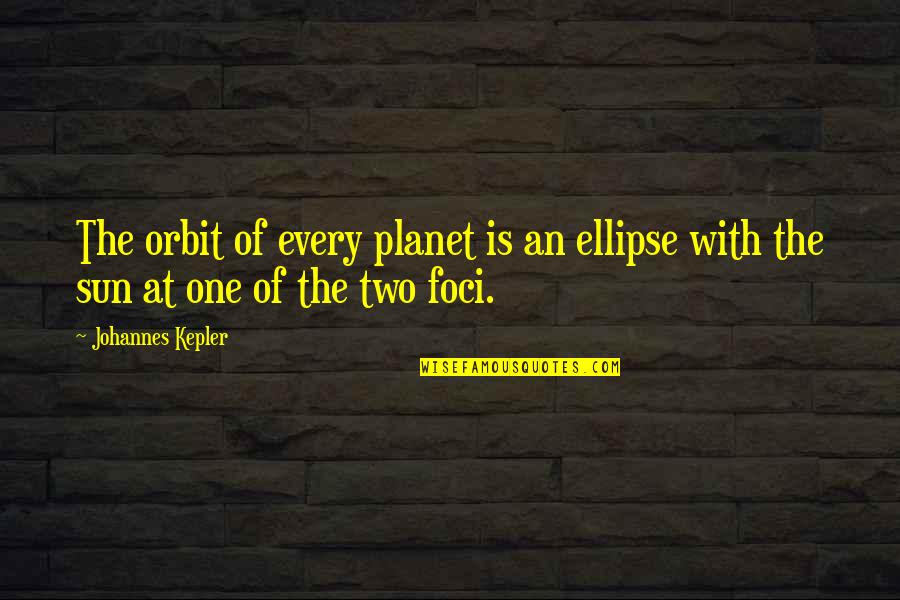 Profitlessly Quotes By Johannes Kepler: The orbit of every planet is an ellipse