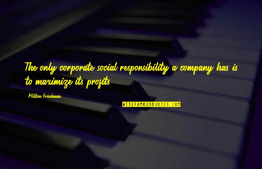 Profits Quotes By Milton Friedman: The only corporate social responsibility a company has