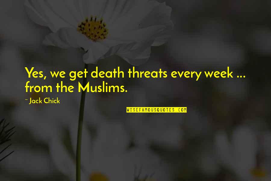Profondo Quotes By Jack Chick: Yes, we get death threats every week ...