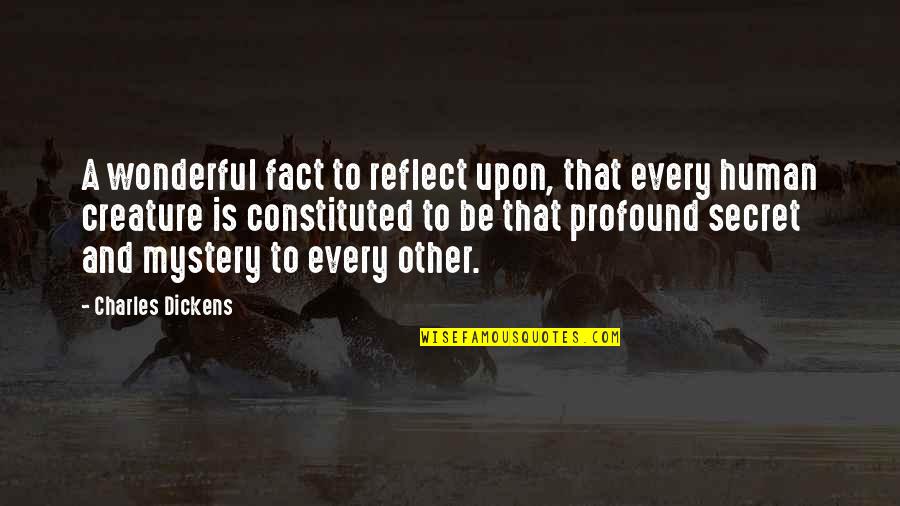 Profound And Quotes By Charles Dickens: A wonderful fact to reflect upon, that every
