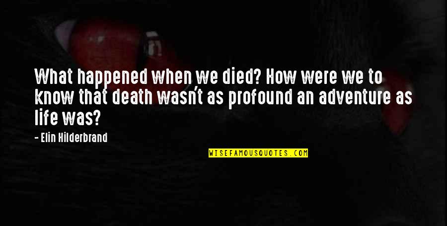 Profound Life Quotes By Elin Hilderbrand: What happened when we died? How were we