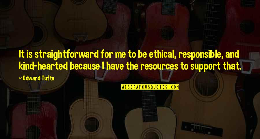 Profound Thoughts And Quotes By Edward Tufte: It is straightforward for me to be ethical,