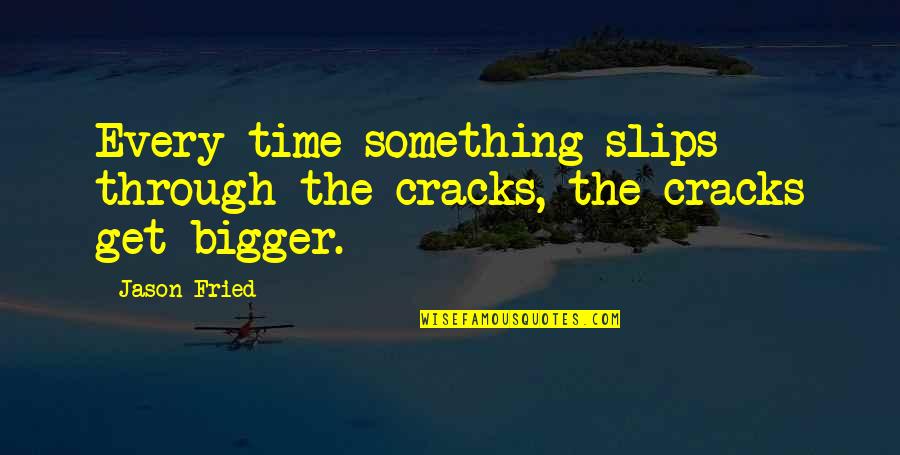 Profundidade De Cor Quotes By Jason Fried: Every time something slips through the cracks, the