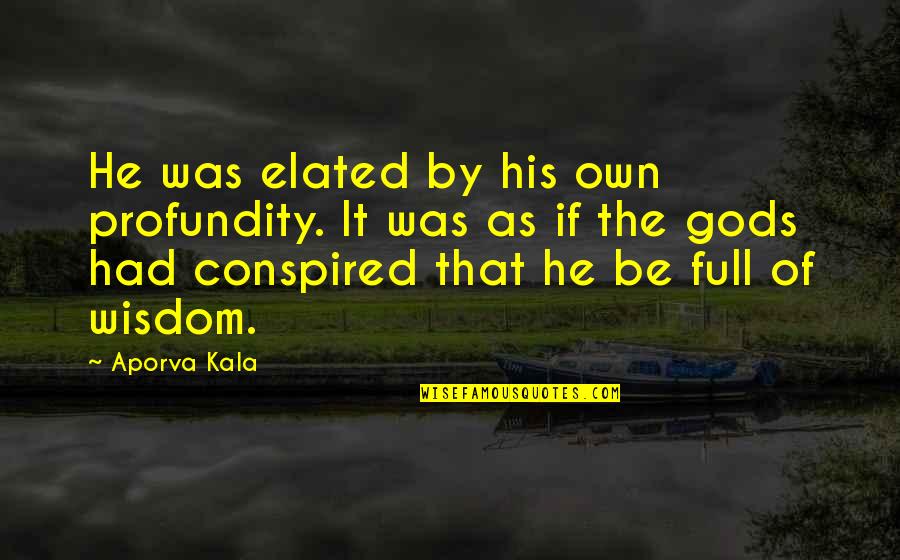 Profundity Quotes By Aporva Kala: He was elated by his own profundity. It