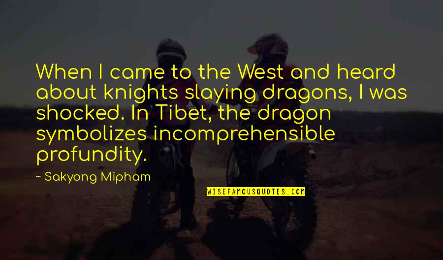 Profundity Quotes By Sakyong Mipham: When I came to the West and heard