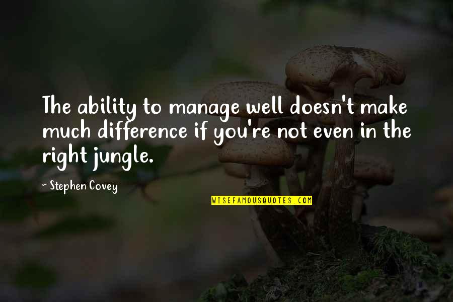 Progetti Medical Quotes By Stephen Covey: The ability to manage well doesn't make much Progetti Medical Quotes By Stephen Covey: The ability to manage well doesn't make much