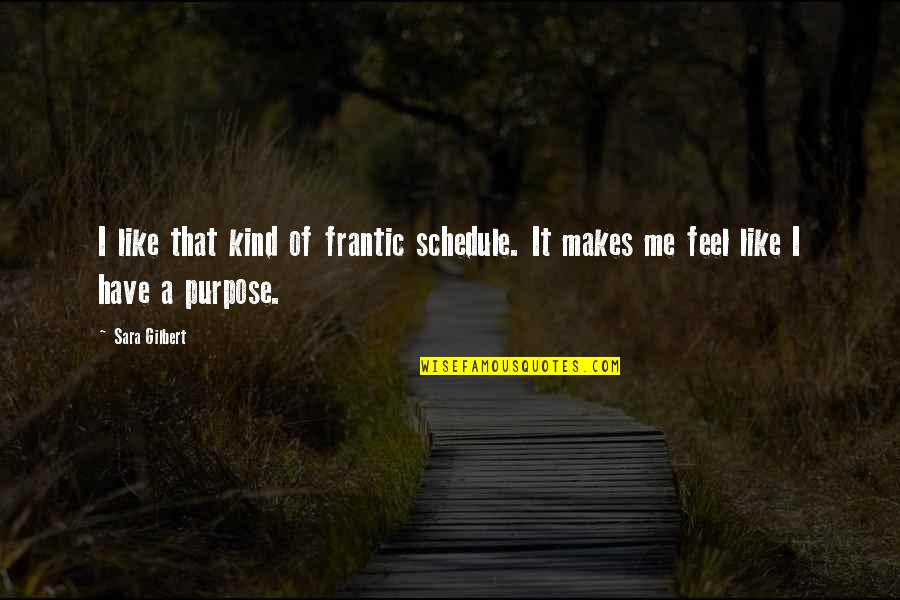 Prognatismul Quotes By Sara Gilbert: I like that kind of frantic schedule. It