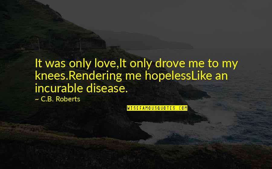 Prognosticators Quotes By C.B. Roberts: It was only love,It only drove me to
