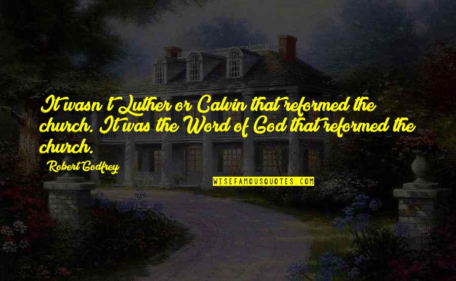 Programare Quotes By Robert Godfrey: It wasn't Luther or Calvin that reformed the