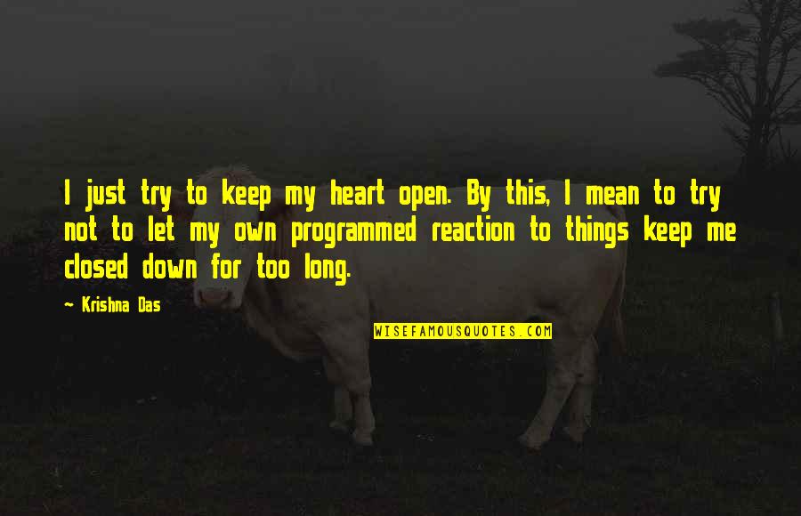 Programmed Quotes By Krishna Das: I just try to keep my heart open.