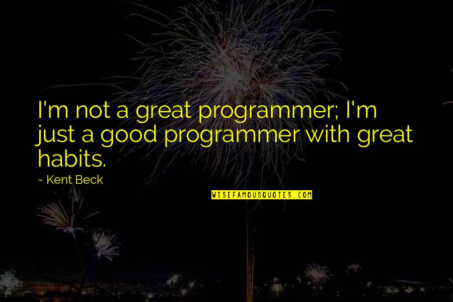 Programmer Quotes By Kent Beck: I'm not a great programmer; I'm just a