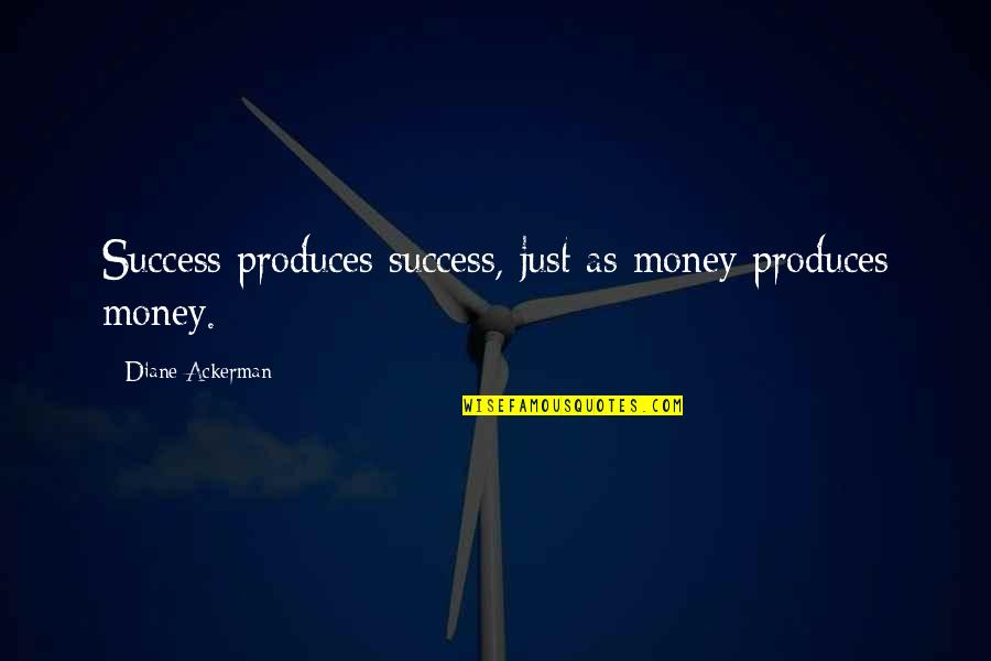 Progress And Goals Quotes By Diane Ackerman: Success produces success, just as money produces money.