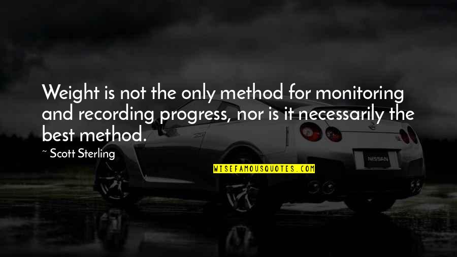 Progress Monitoring Quotes By Scott Sterling: Weight is not the only method for monitoring