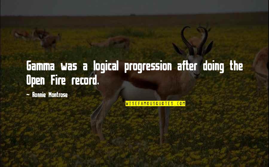 Progression Quotes By Ronnie Montrose: Gamma was a logical progression after doing the Progression Quotes By Ronnie Montrose: Gamma was a logical progression after doing the