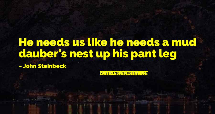 Progressiva Organica Quotes By John Steinbeck: He needs us like he needs a mud Progressiva Organica Quotes By John Steinbeck: He needs us like he needs a mud