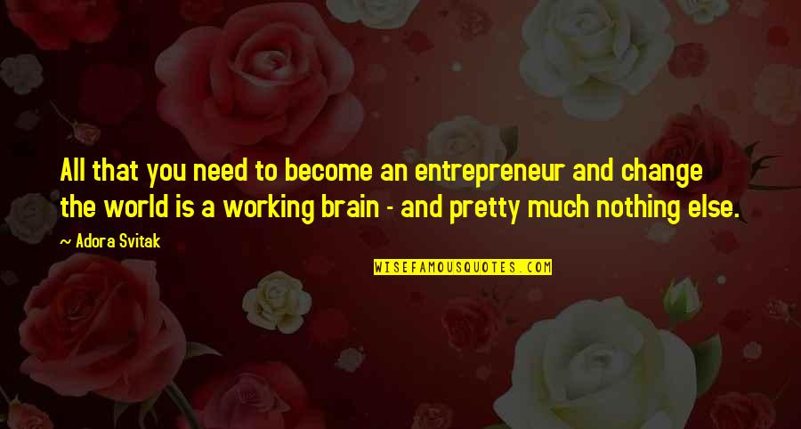Proh Quotes By Adora Svitak: All that you need to become an entrepreneur