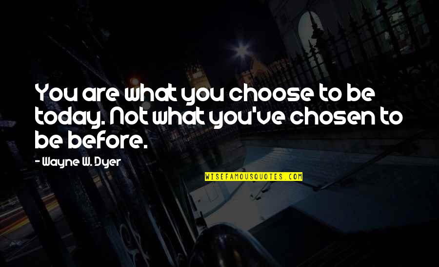 Prohibitionist Oklahoma Quotes By Wayne W. Dyer: You are what you choose to be today.