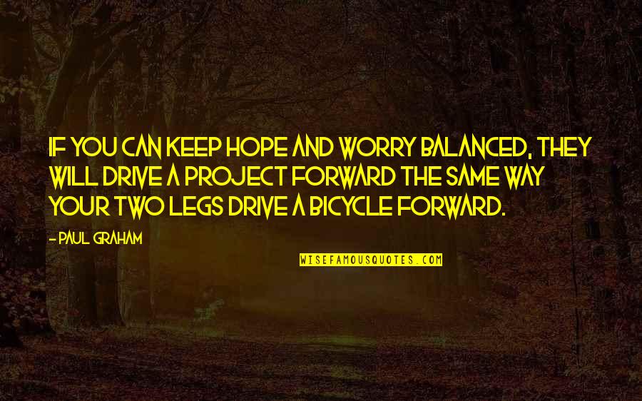 Project Inspirational Quotes By Paul Graham: If you can keep hope and worry balanced,