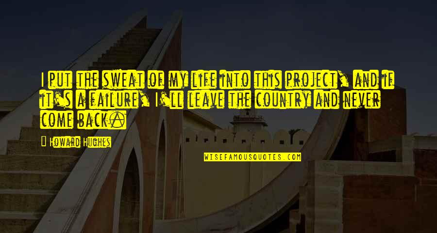 Project Life Quotes By Howard Hughes: I put the sweat of my life into