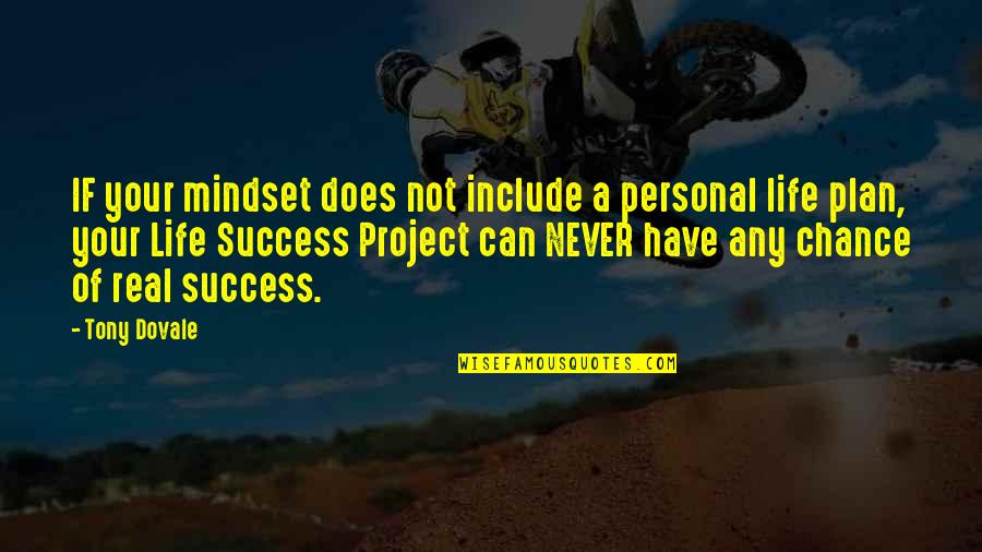 Project Plan Quotes By Tony Dovale: IF your mindset does not include a personal