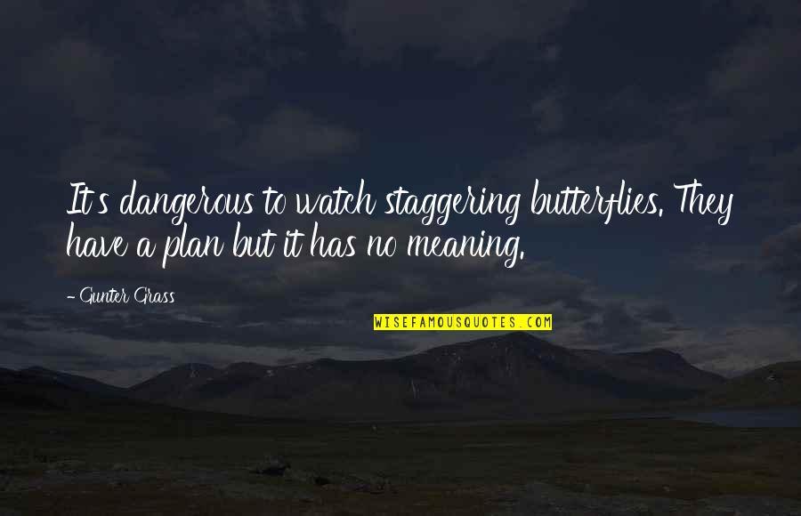 Projecting Feelings Quotes By Gunter Grass: It's dangerous to watch staggering butterflies. They have