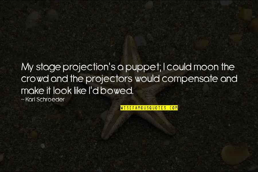 Projectors Quotes By Karl Schroeder: My stage projection's a puppet; I could moon