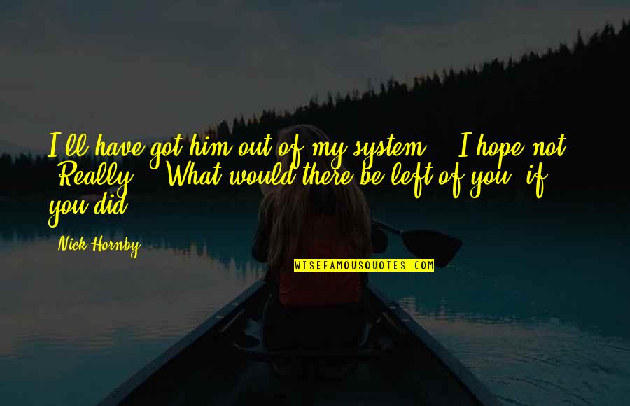 Projekte Kurrikulare Quotes By Nick Hornby: I'll have got him out of my system."