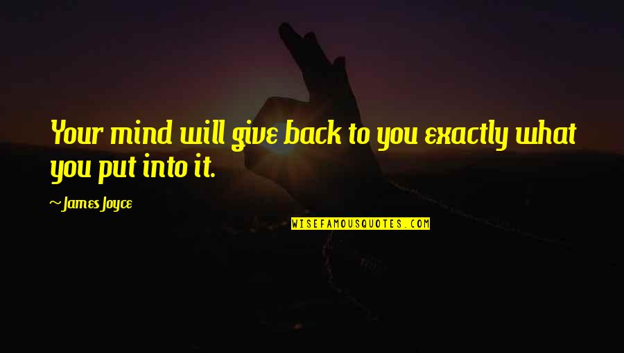 Projeto Genoma Quotes By James Joyce: Your mind will give back to you exactly