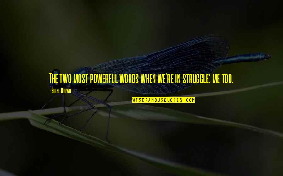 Prolazile Quotes By Brene Brown: The two most powerful words when we're in