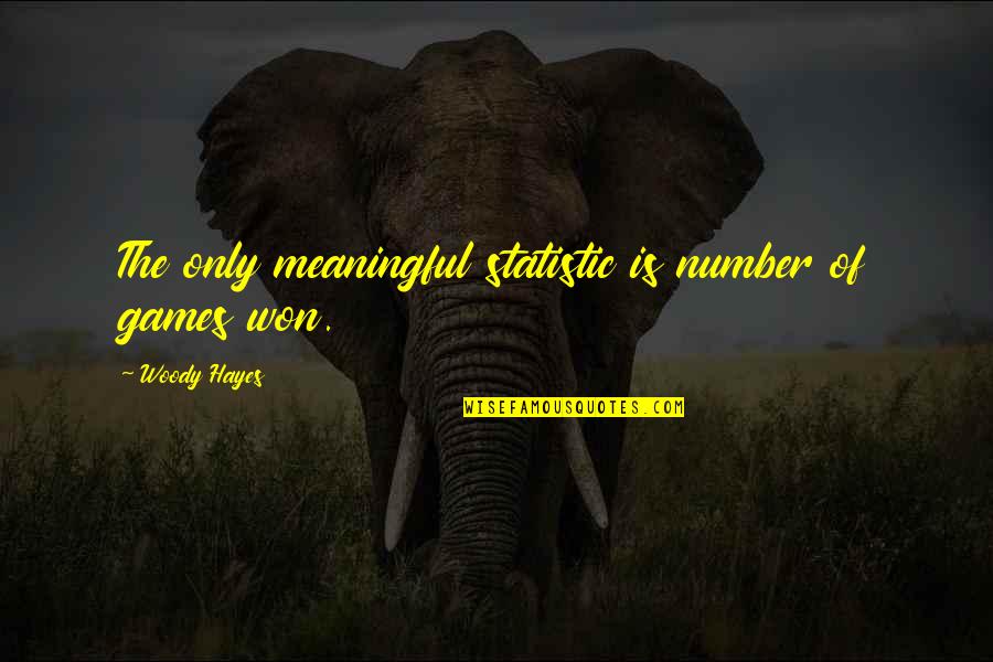 Prologues Share Quotes By Woody Hayes: The only meaningful statistic is number of games Prologues Share Quotes By Woody Hayes: The only meaningful statistic is number of games