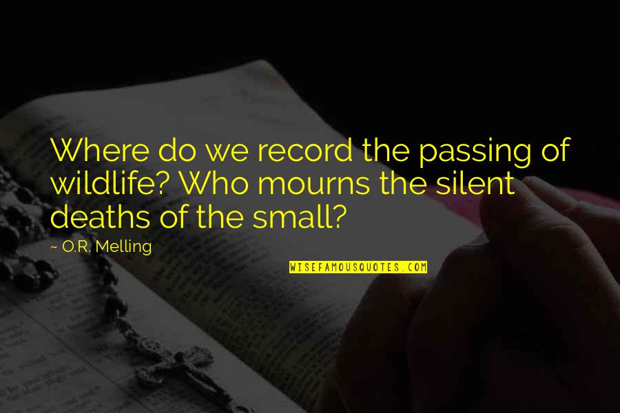 Prolungamento Naspi Quotes By O.R. Melling: Where do we record the passing of wildlife? Prolungamento Naspi Quotes By O.R. Melling: Where do we record the passing of wildlife?