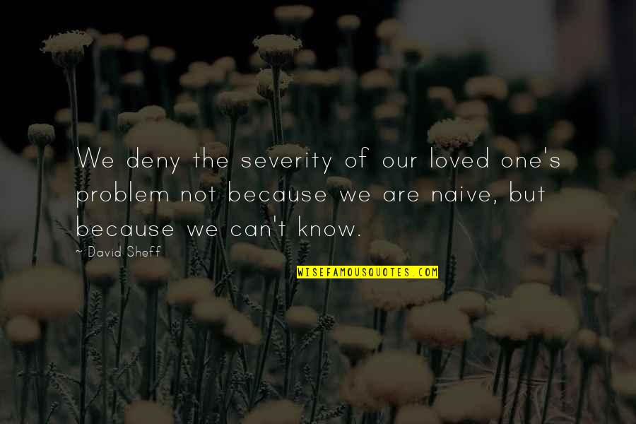 Promatraci Quotes By David Sheff: We deny the severity of our loved one's