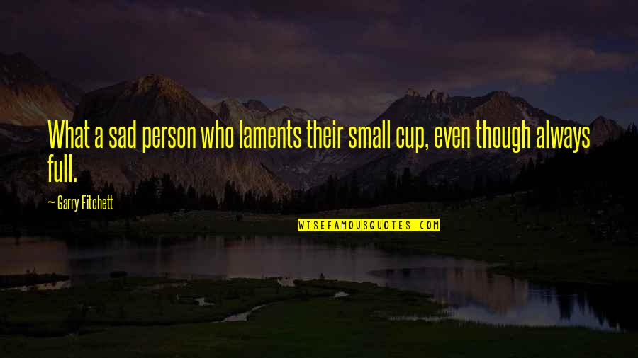 Promedio Aritmetico Quotes By Garry Fitchett: What a sad person who laments their small