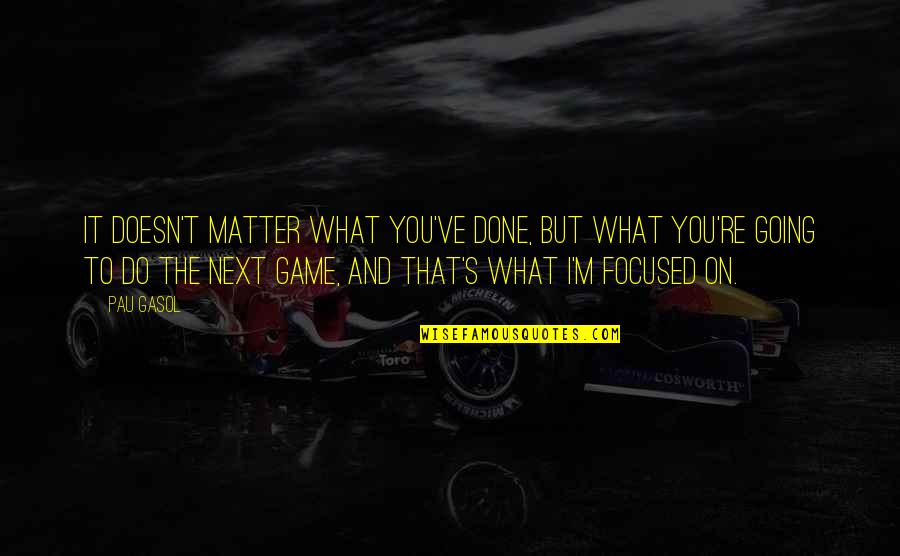 Promis Quotes By Pau Gasol: It doesn't matter what you've done, but what