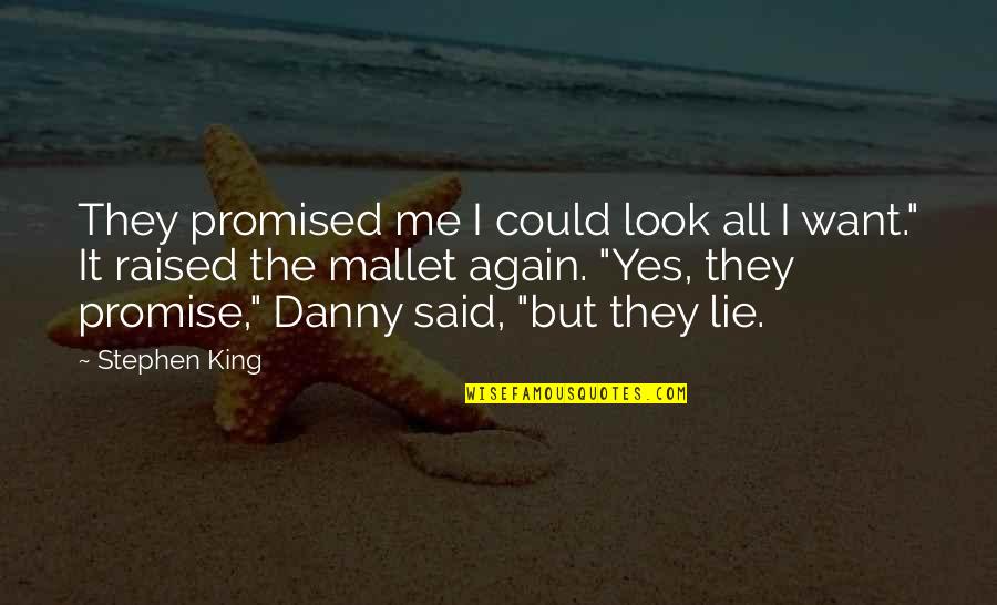 Promise And Lie Quotes By Stephen King: They promised me I could look all I