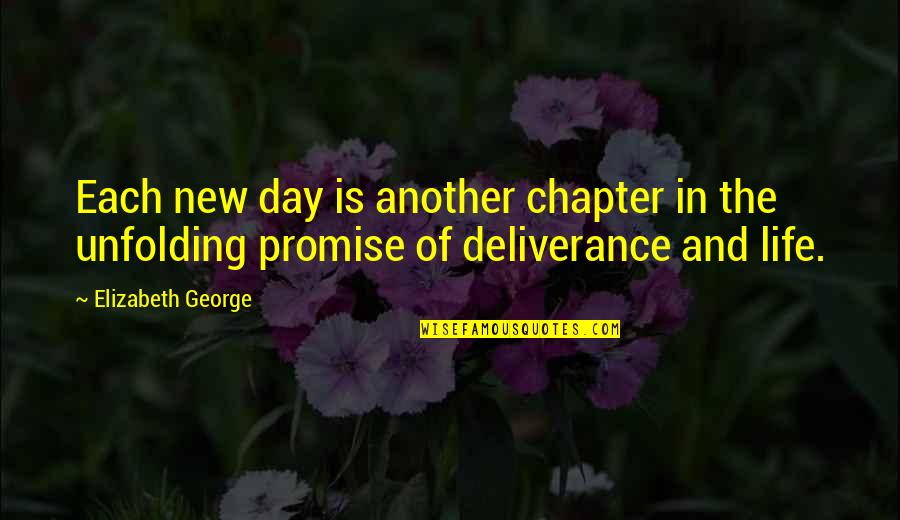 Promise Day Your Quotes By Elizabeth George: Each new day is another chapter in the
