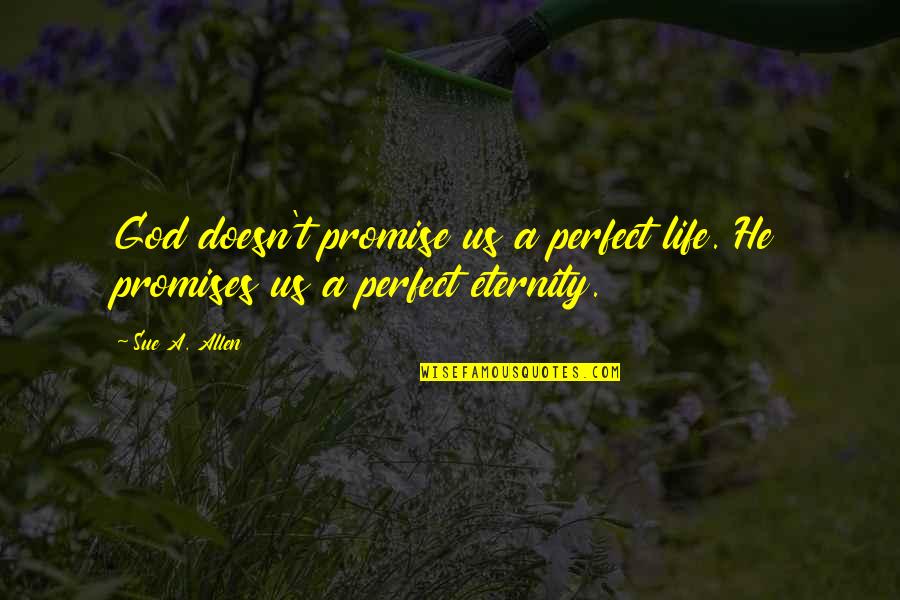 Promise Quotes And Quotes By Sue A. Allen: God doesn't promise us a perfect life. He