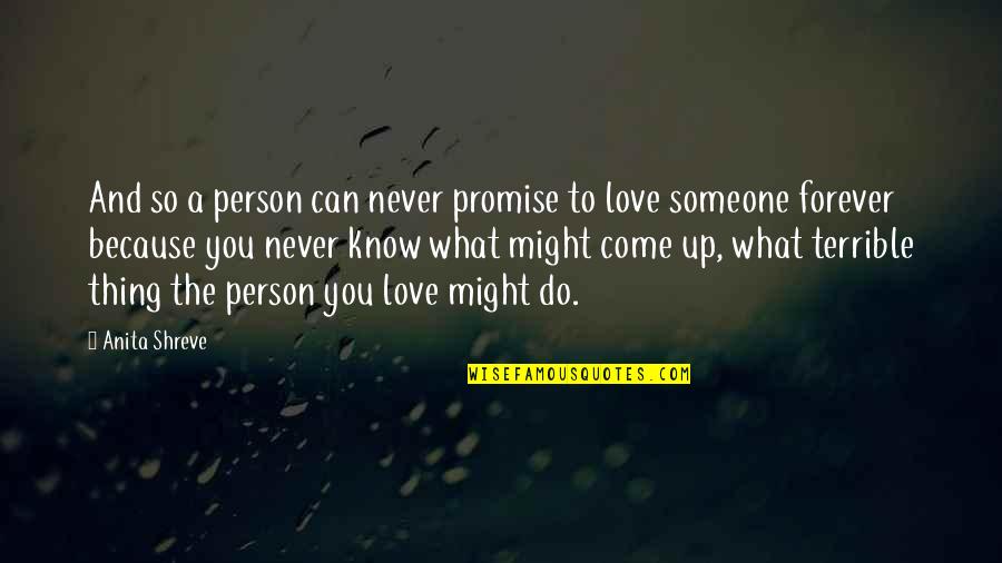 Promise Someone Forever Quotes By Anita Shreve: And so a person can never promise to