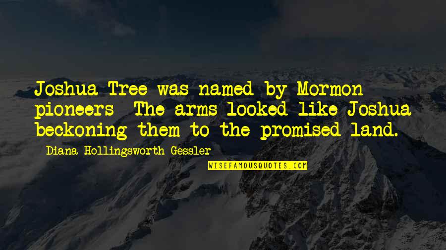 Promised Land Quotes By Diana Hollingsworth Gessler: Joshua Tree was named by Mormon pioneers- The Promised Land Quotes By Diana Hollingsworth Gessler: Joshua Tree was named by Mormon pioneers- The