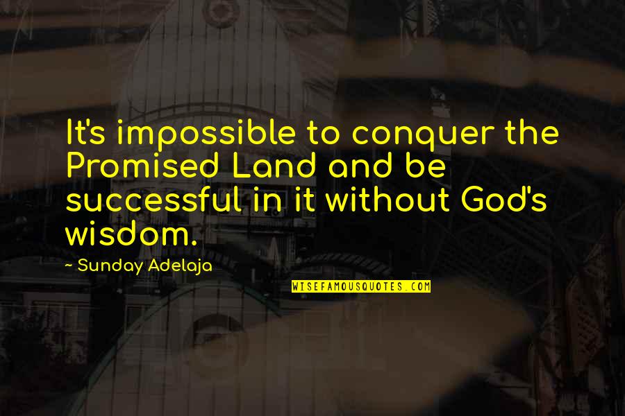 Promised Land Quotes By Sunday Adelaja: It's impossible to conquer the Promised Land and