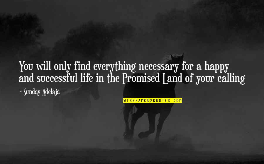 Promised Land Quotes By Sunday Adelaja: You will only find everything necessary for a Promised Land Quotes By Sunday Adelaja: You will only find everything necessary for a