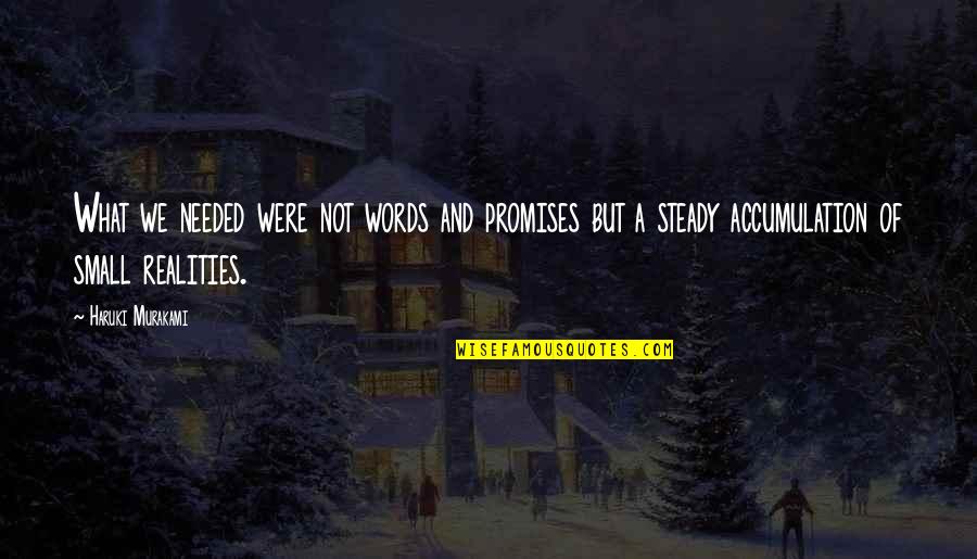 Promises Are Just Words Quotes By Haruki Murakami: What we needed were not words and promises