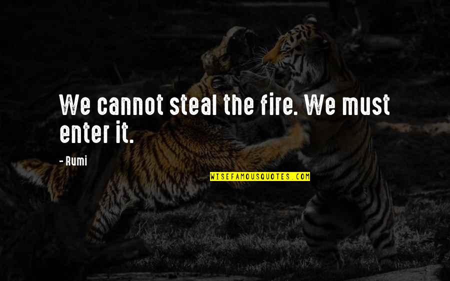 Promises Breaking Quotes By Rumi: We cannot steal the fire. We must enter