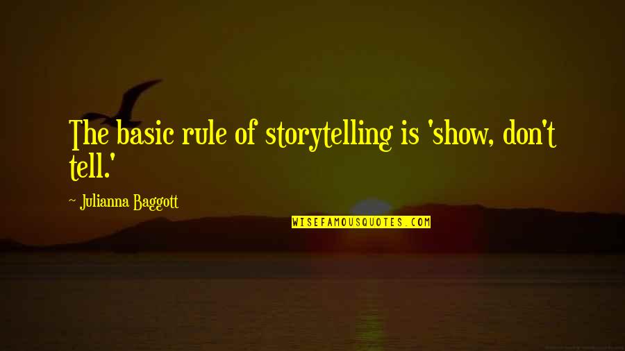 Promises That Jesus Quotes By Julianna Baggott: The basic rule of storytelling is 'show, don't