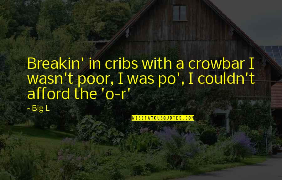 Promisiunea Faptei Quotes By Big L: Breakin' in cribs with a crowbar I wasn't