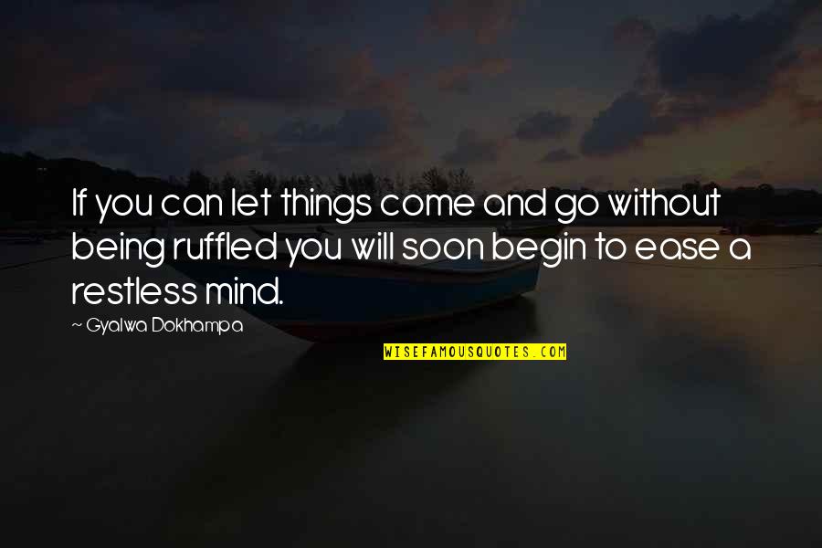 Promotion Of Health Quotes By Gyalwa Dokhampa: If you can let things come and go Promotion Of Health Quotes By Gyalwa Dokhampa: If you can let things come and go